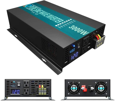 WZRELB 3000W 36V 120V Pure Sine Wave Power Inverter Remote Control with 2 AC Outlets,Car Inverter, 3000W 36V Remote (RBPRC-300036)