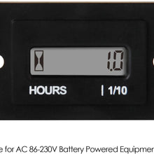 Jayron Rectangular LCD Digital Hour Meter AC 86-230V Resettable No Battery Required,for Small Engine Quad Bike Motorcycle Lawn Mower Snowmobile Motocross Chainsaw