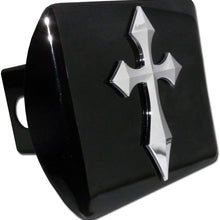 Elektroplate Cross with Christian Fish Lord God Jesus Christ Religion Ichthus Symbol Black with Chrome Cross Emblem Religous Metal Hitch Cover Fits 2 Inch Auto Car Truck Receiver