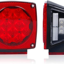 12V Led Submersible Trailer Light Stop Back up Brake Turn Signal Lights for Under 80 inches Boat, Truck, RV, Boat, Trailer and Towing Vehicle, DOT Complied Tail Lamp Assembly, Large