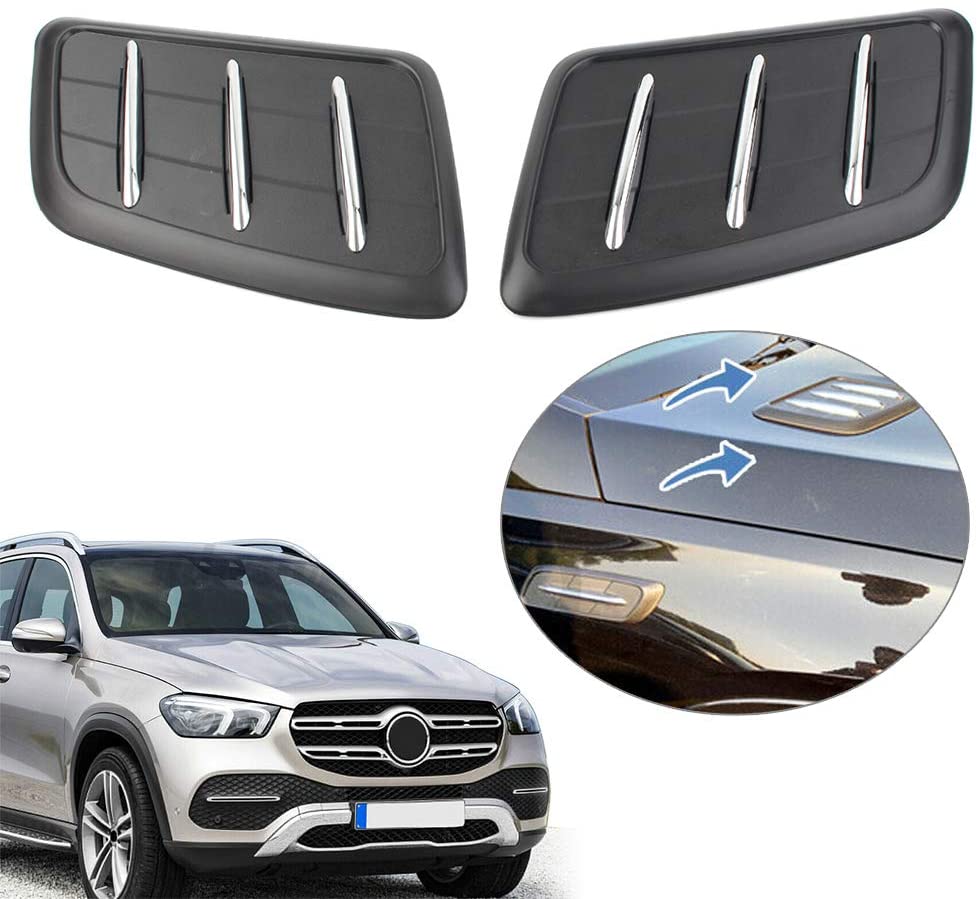 Three T Car Engine Bonnet Hood Air Vent Top Cover Trim Decor Compatible with Mercedes Benz GLE-Class W167 2019-2020