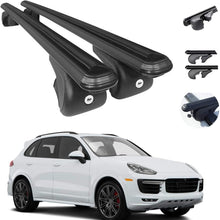 OMAC Roof Racks Lockable Cross Bars Carrier Cargo Racks Rail Aluminium with TUV Fits Black Set 2 Pcs for Porsche Cayenne 2011-2017