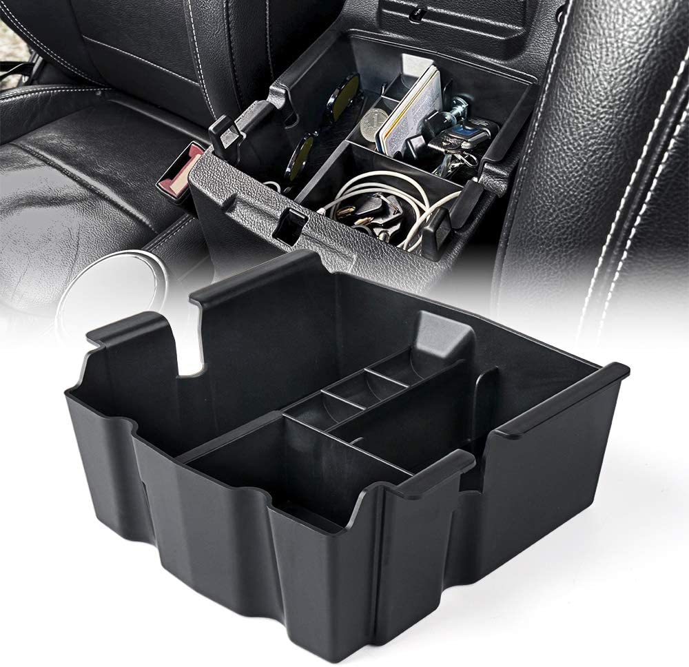 Xprite Center Console Organizer Box with Anti-Slip Rubber Padding for 2018-2020 Jeep Wrangler JL/JLU