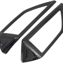 YFJLOVE YUFENGJIAO Black ABS Carbon Fiber Color Car Center Air Condition Outlet Vent Trim Cover Fit for Subaru Crosstrek XV SUV 2018 2019 2-Pc