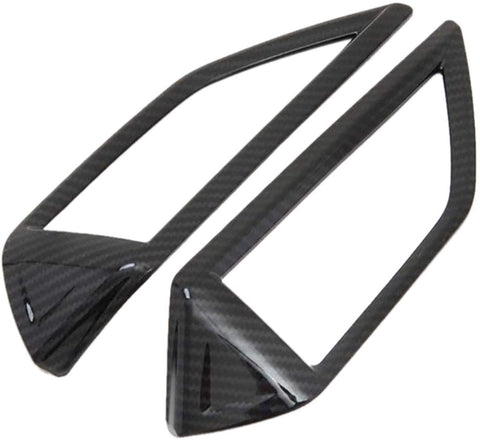 YFJLOVE YUFENGJIAO Black ABS Carbon Fiber Color Car Center Air Condition Outlet Vent Trim Cover Fit for Subaru Crosstrek XV SUV 2018 2019 2-Pc