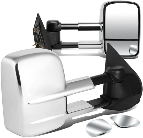 DNA Motoring TWM-002-T111-CH+DM-074 Pair of Towing Side Mirrors + Blind Spot Mirrors
