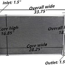 CoolingSky 3 Row All Aluminum Radiator for GM Chevrolet/Buick/GMC Pickup; El Camino, Chevelle Impala 1968-87
