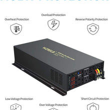 WZRELB 3500W 24VDC 120VAC Pure Sine Wave Power Inverter, 2 AC Outlets, Wired Remote Control, RV (RBP-350024WR)
