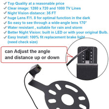 HD Third Roof Top Mount Brake Lamp Reverse Rear View Backup Camera with 8LED Angle and Distance Adjustable IR Night Vision for Jeep Wrangler/Willys/Unlimited Sahara (Camera+4.3''Rearview Mirror)