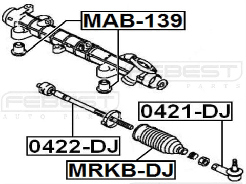 MN101118 - Arm Bushing For Steering Gear - Febest # MAB-139 - 1 YEAR WARRANTY