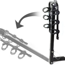 2 Inches Hitch Fold-Up Mount Rear Trailer Bicycle/Bike Rack Carrier Storage (Powdered Coated Black)