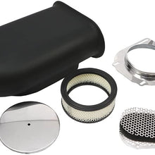 Assault Racing Products A8002 Polished Aluminum Hilborn Style Smooth Hood Air Scoop Kit - Single 4 BBL Carb