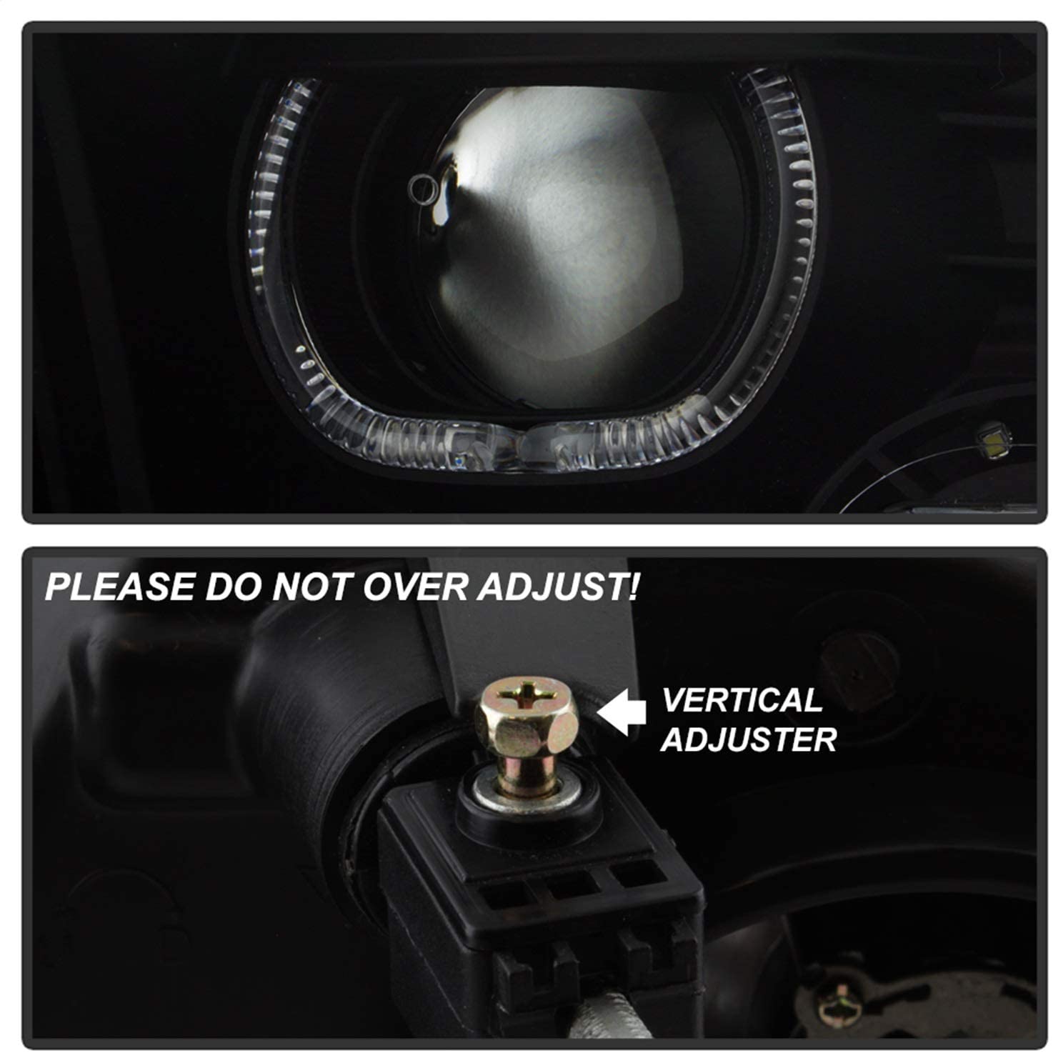 Spyder Pro-Jh-Dr09-Cfb-Bk - Black Halo Projector Headlights With Parking Lends