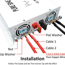 WZRELB 5000W Pure Sine Wave Power Inverter 24V DC to 120V AC Converter Off Grid Generator Home Power Supply