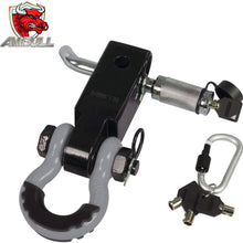 AMBULL Shackle Hitch Receiver 2 Inch, with 3/4 Inch D-Ring Shackle, Locking Pin, 2 Insurance Pins, Heavy Duty Solid Recovery Kit, Red
