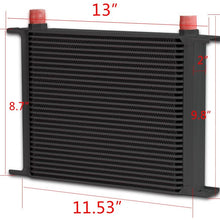 Universal 30 ROW AN10 Aluminum Transmission Engine Oil Cooler Kit Black+ 7" Electric Cooling Fan Kit