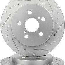 BRAKEUS Brake Rotors Kits Fit for 11-17 CT0h,09-10 Pontiac Vibe,for Toyota Corolla/Matrix/Prius/Prius Plug-In/Prius Prime with 5 -Lugs Slotted Disc