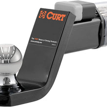 CURT 45142 Trailer Hitch Ball Mount with 2-Inch Trailer Ball & Hitch Lock, Fits 2-Inch Receiver, 7,500 lbs. GTW, 4-Inch Drop