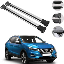 OMAC Roof Racks Lockable Cross Bars Carrier Cargo Racks Rail Aluminium Silver Set 2 Pcs. for Nissan Qashqai +2 NJ10 2009-2013
