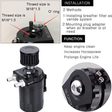 SPEEDWOW Oil Catch Can Air Breather Tank Filter Baffled Universal Black