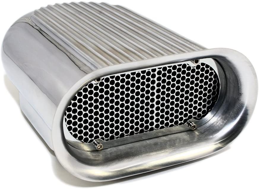 Assault Racing Products A8002 Polished Aluminum Hilborn Style Smooth Hood Air Scoop Kit - Single 4 BBL Carb