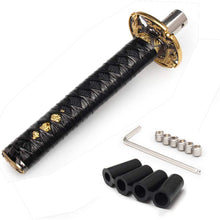 WENJTP Htostar Racing Katana Samurai Sword Shift Knob Shifter Katana Cortex disc Universal Fit for Manual Cars with Adapters Black + Black(20cm)