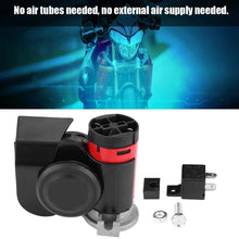 Horns, 12V 139DB Loud Electronic Snail Ultra Compact Dual Air Horn for Motorcycle Yacht Boat