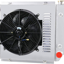 Primecooling 52MM 3 Row Core Aluminum Radiator +Fan (16 Inches Dia.) Louver Shroud for Jeep Wrangler TJ YJ w/Chevy V8 LS Engine Conversion 1987-06