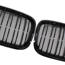 New 2pcs Glossy Black Double Row Kidney Grille Front Bumper Hood Assembly Inserts replacement ABS Plastic Grille for 2007-2013 BMW X5 (E70)