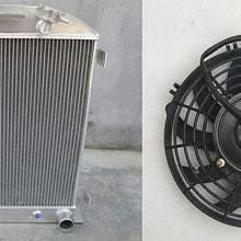 3 core Aluminum Radiator + FAN for FORD HI-BOY Grill Shells Chevy engine 1932 32
