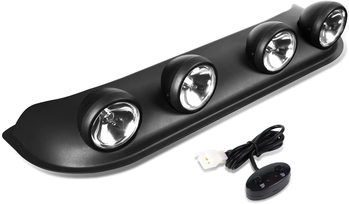DNA Motoring FL-ZTL-249-CH Roof Mounted Fog Light Assembly (Driver & Passenger Side) + Switch,Clear