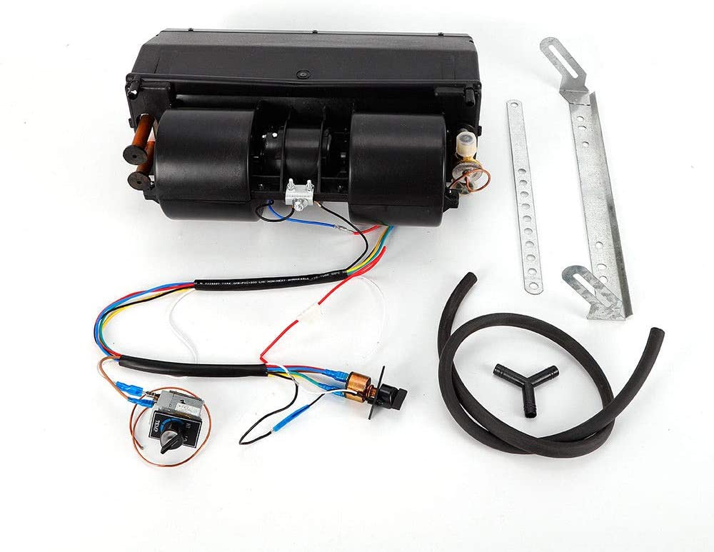 A/C Air Conditioning Evaporator Assembly Unit, Under-dash Evaporator Kit Heat Cooler Assembly Unit, 3 Speed 12V Electrical Thermostat 600 CFM for Car Truck