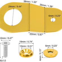 X AUTOHAUX Aluminum Alloy Radiator Stay Mount Bracket with Washer Bolt Kit Gold Tone Replacement for Honda Civic EK