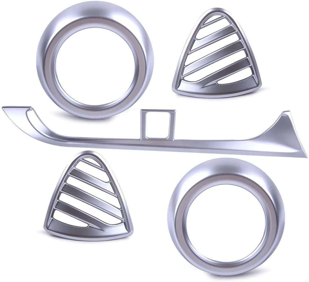 LETAOSK 5pcs Front Upper Middle Side AC Air Vent Outlet Cover Trim Frame Fit for Nissan Kicks 2016-2019