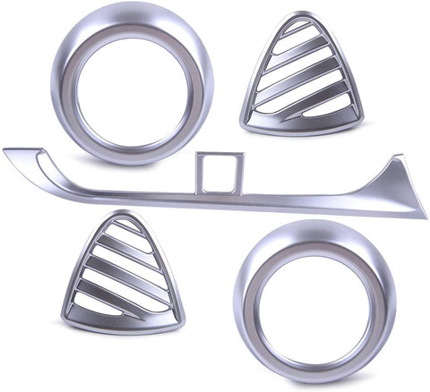 LETAOSK 5pcs Front Upper Middle Side AC Air Vent Outlet Cover Trim Frame Fit for Nissan Kicks 2016-2019