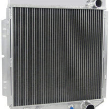 OzCoolingParts 3 Row Core Full Aluminum Radiator + 14" Fan w/Shroud + Thermostat/Relay Wire Kit for 1963-1966 64 65 Ford Mustang Falcon Ranchero/Mercury Comet, V8 AT/MT