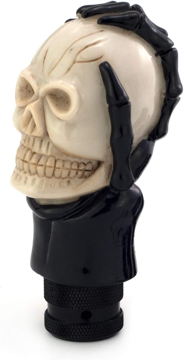 Thruifo Automatic Car Knob Shifter, Devil Skull Wand Head Style Manual Gear Stick Shift Knobs Fit Most MT Vehicles, Black
