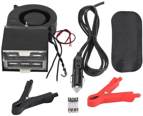 Qiilu Heater Cool Fan,2 in 1 Car Vehicle Heater Heating Cool Fan Windscreen Demister Defroster Car Window Portable Ceramic Heating Cooling Heater