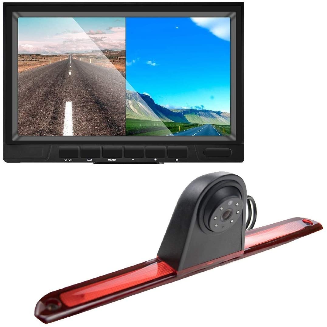 HD 720p Night Vision 3rd Brake Light Reversing Backup Camera +7.0 inch TFT Monitor Display for Ford Transit F150/F250/F350 V636 Transit 8 Transit Jumbo 2014-2019