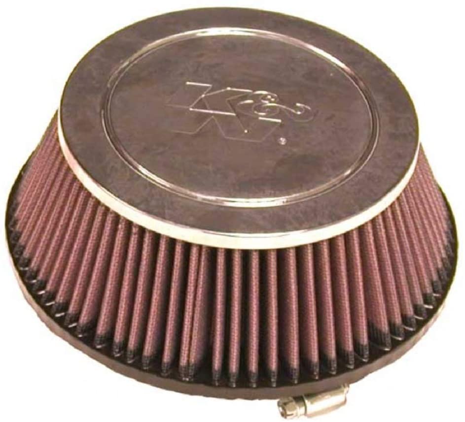 K&N Universal Clamp-On Filter: High Performance, Premium, Washable, Replacement Engine Filter: Flange Diameter: 6 In, Filter Height: 3 In, Flange Length: 1 In, Shape: Round Tapered, RF-1028