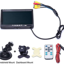 Hikity Quad Split Monitor 7 Inch HD Screen TFT LCD Video Displays for Home CCTV Surveillance Security System, Windshield Style Parking Dashboard Monitor for Car Backup Camera