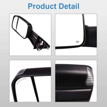 ECCPP Towing Mirrors Fit for Dodge Ram 1500 2500 3500 2009-2017 Tow Mirrors with Left Right Side Power Heated Puddle Light Lens with LED Light