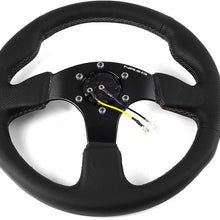NRG Innovations RST-012R 320mm Race Style Leather Steering Wheel with Black stitch