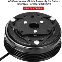 A/C Compressor Clutch, CL-FOR0810 Air Condition AC Compressor Clutch Assembly Kit with Bearing & Pulley & Electromagnetic Coil & Front Plate for Subaru Impreza Forester 08-10