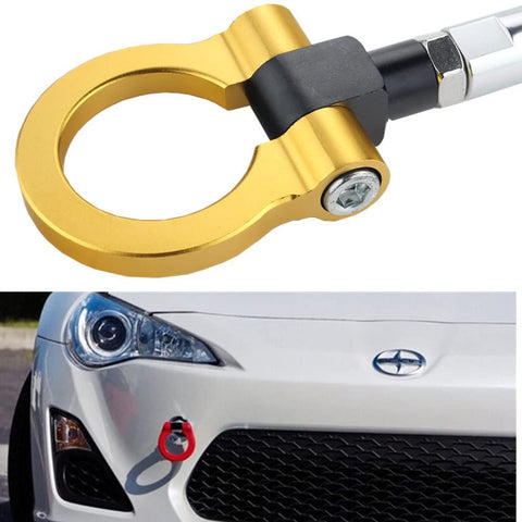 DEWHEL JDM Racing Aluminum Tow Hook Front for Scion FR-S Subaru BRZ Impreza WRX Sti Toyota 86 (Black)