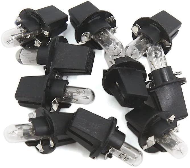 uxcell 10pcs DC 12V 1.2W T5 Incandescent Dashboard Light Yellow for Car Internal