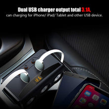 Cigarette Lighter Splitter USB 12V-24V Car Cigarette Lighter Power Socket Splitter Adapter 3.1A Dual USB Charger Voltmeter
