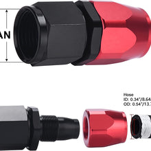 EVIL ENERGY 6AN Straight Swivel Hose End Fitting for Braided Fuel Line Aluminum Black 2PCS