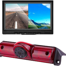 Misayaee Car Third Roof top Mount Brake lamp Camera Brake Light Rear View Backup Camera +7.0 inch TFT Monitor Display Kit for Transporter Express/Savana 2003-2018/Explorer Vans/Express Kit