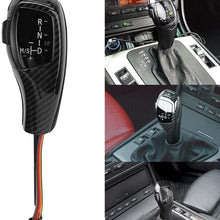 Qii lu LHD Automatic LED Gear Shift Knob, F30 Style Gear Shift Knob Retrofit Kit for E46 E60 E61(Carbon Fiber Texture)